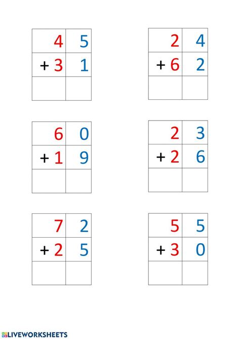 Sumas De Dos Cifras Sin Llevadas Worksheet Math Addition Worksheets