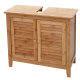 Meuble Sous Lavabo Salle De Bains Hwc B18 Armoire Bambou 60x67x30cm