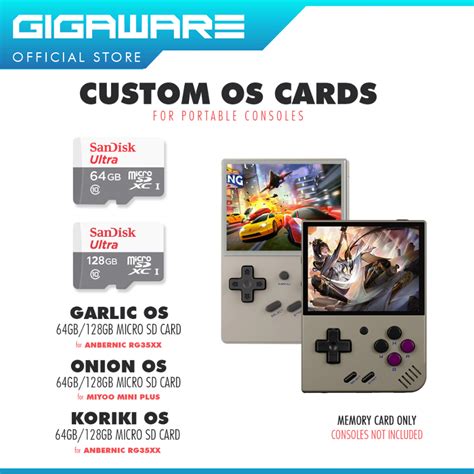 Gigaware Custom OS Cards For Portable Consoles Anbernic RG35XX GarlicOS