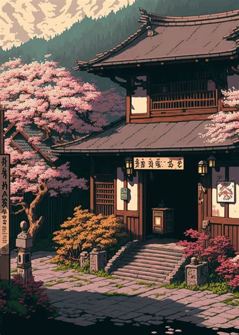 Japan Pixel Art Poster By M Art Displate