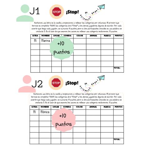 Juego Stop Categorías Stop Juego Categorias Gramaticales Pdf Uwe Glockner