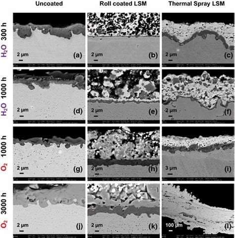 SEM BSE Images Of The Oxide Scales On Crofer 22 APU Uncoated And With