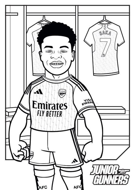 Bukayo Saka Coloring Pages Coloring Nation