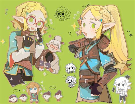 Link And Princess Zelda The Legend Of Zelda And 1 More Drawn By Paozi