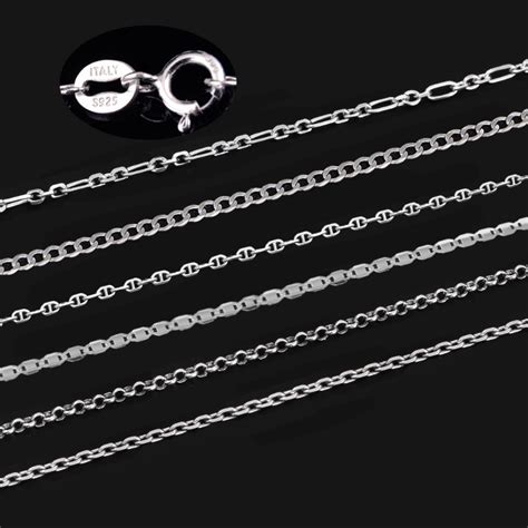 925 Sterling Silver Necklace Women Chain Different Design Length Lover