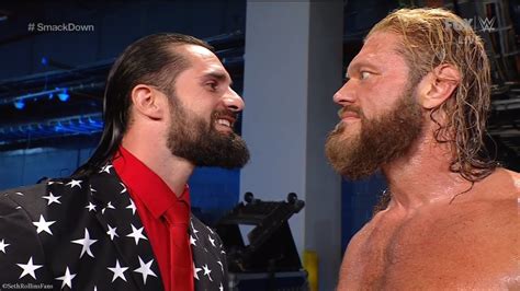 Seth Rollins And Edge Backstage Confrontation On Smackdown July 16