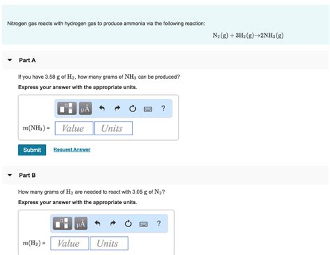 Solved Nitrogen Gas Reacts With Hydrogen Gas To Produce Chegg