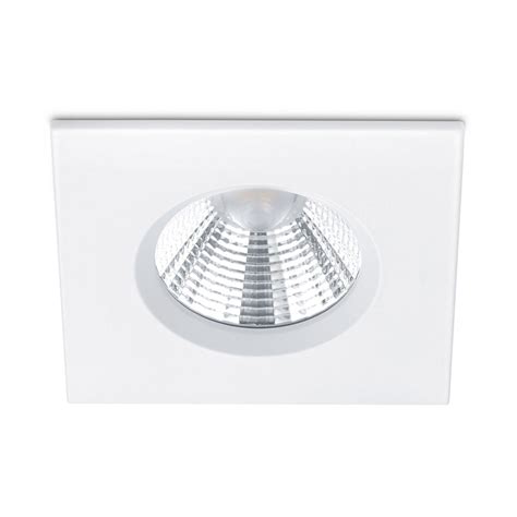 Spot Encastré Led Zagros Carré Ip65 En Blanc Mat Luminaire Fr