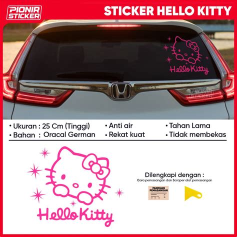 Jual Stiker Hello Kitty Mobil Cutting Sticker Helo Kiti Lucu Kaca Mobil