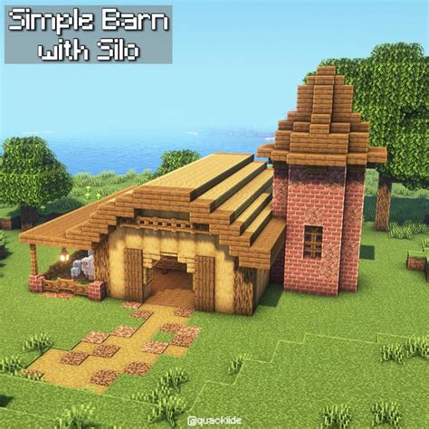 Minecraft Simple Barn with Silo