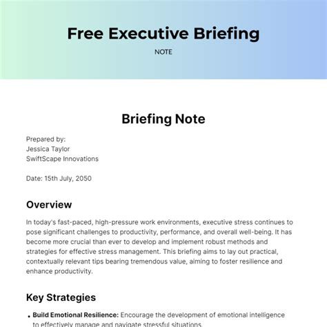 Free Executive Briefing Note Template - Edit Online & Download ...