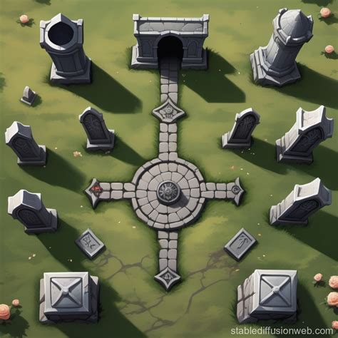 Overhead View Of Large Graveyard In Dnd Art Stable Diffusion Online