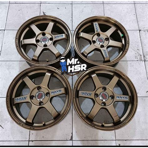 Jual VELG MOBIL BEKAS SEKEN VOLK RAYS R15 LEBAR 6 5 PCD 4X100 ET35