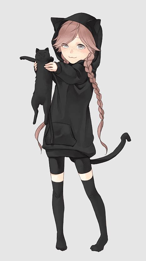 Catgirl, kawaii, black Cat, Cat, Costume, girl, anime, character, clothing, fictional Character ...