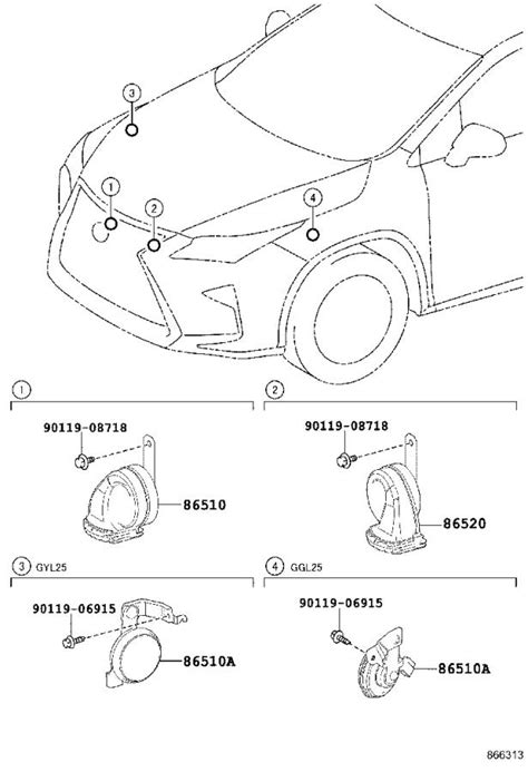 2018 Lexus Rx 350 Horn Assembly Low Pitched Spec Korea Electrical 8652030690 Genuine