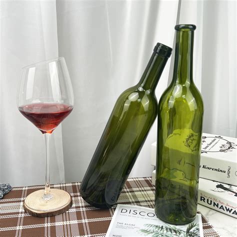 Wholesale Ml Empty Luxury Red Wine Glass Bottle Burgundy Wine Bottle