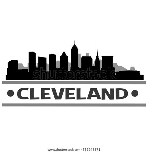 Cleveland Skyline Silhouette Landscape City Design Stock Vector (Royalty Free) 559248871