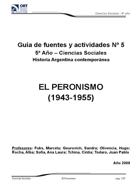 El Peronismo Pdf Partidos Políticos Democracia