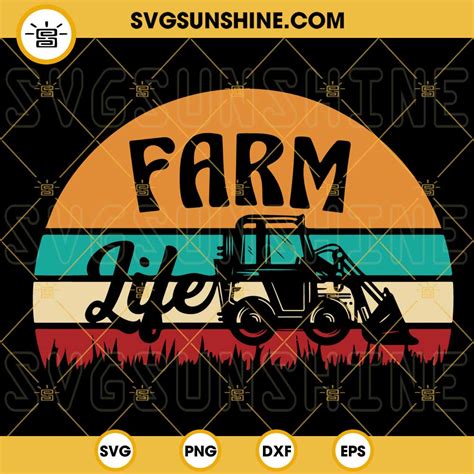 Retro Vintage Farm Life Svg Farming Svg Farmer Tractor Svg Png Dxf