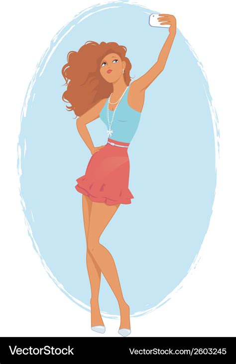 Girl Taking A Selfie Royalty Free Vector Image