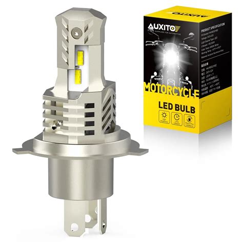 Auxito 1 pçs h4 9003 led farol lâmpadas 6000k branco alto baixo feixe