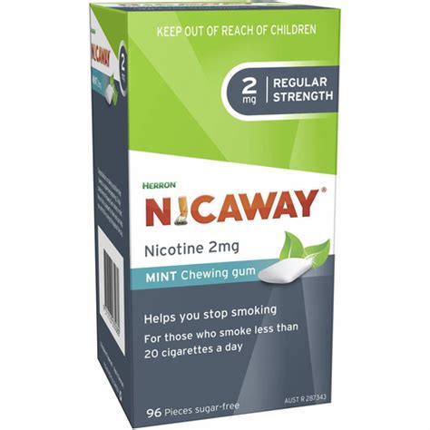 Nicaway Mint Gum 2mg 96 Pack Zula Getz