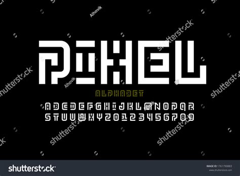 Pixel Art Style Font Design Alphabet Stock Vector (Royalty Free ...