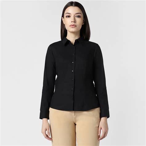 Buy Van Heusen Women Solid Regular Fit Shirt From Van Heusen At Just