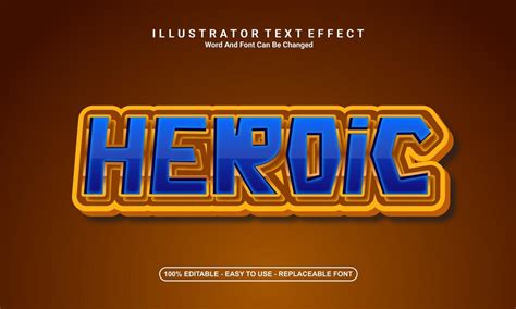 Premium Vector Modern Text Effect Design Heroic