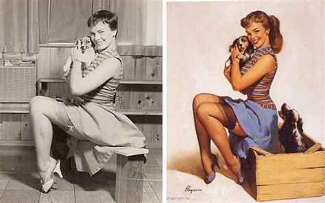 Antes e Depois de Ilustrações Pin Up do Artista Gil Elvgren The Pinup