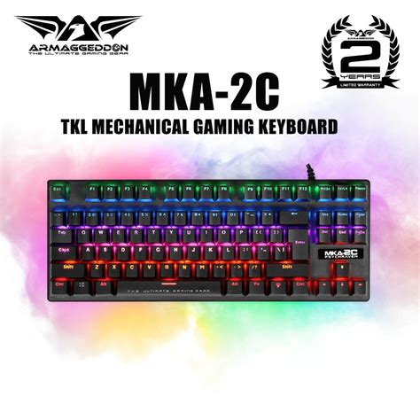 Armaggedon MKA 2C Mechanical Blue Switch Keyboard Computers Tech