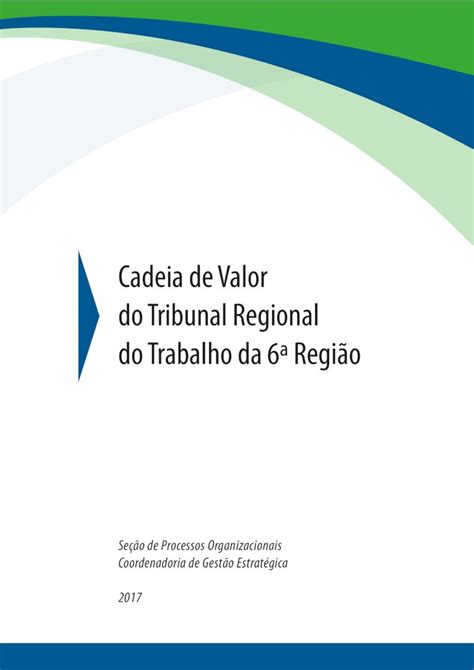 Pdf Cadeia De Valor Do Tribunal Regional Do Trabalho Da Regi O