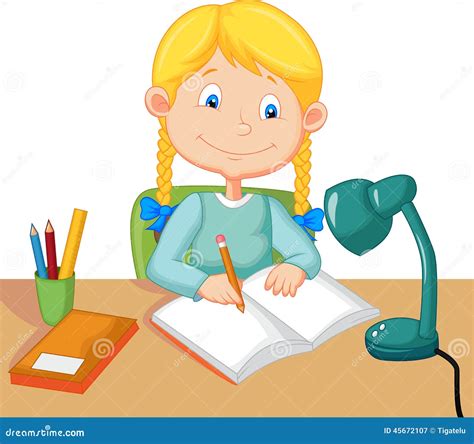 Girl Studying Stock Illustrations 30518 Girl Studying Stock