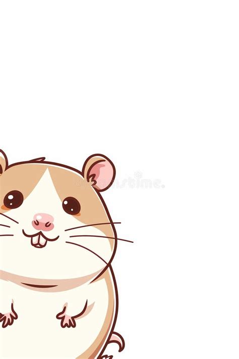 Cartoon Hamster With Big Eyes Peeks From The Side Generative Ai Stock Illustration