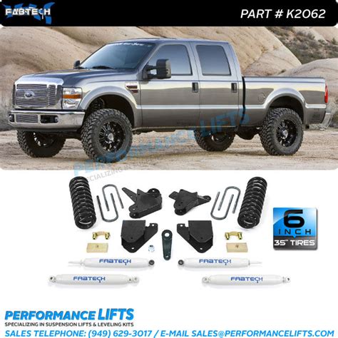 Fabtech Motorsports 2008 2010 Ford Superduty F250 F350 6 Suspension Lift Fits 2wd Models Only