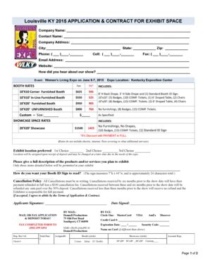 Fillable Online Louisville Ky Application Contract For Exhibit