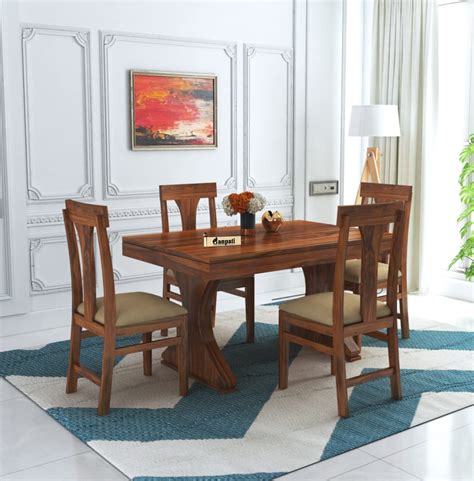 Ganpati Arts Solid Sheesham Wood 4 Seater MR Dining Table With