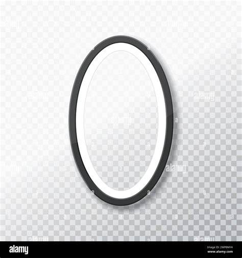 Realistic Oval Photo Frame Isolated On Transparent Background Empty