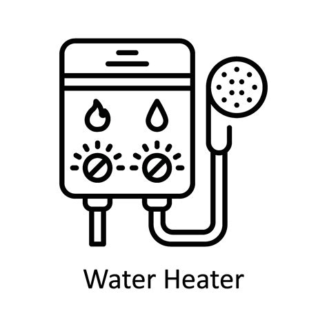 Water Heater Vector Outline Icon Design Illustration Home Repair And