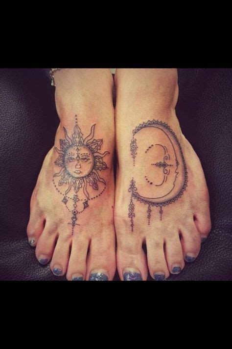 20 Best Sun And Moon Tattoo On Foot Images Moon Tattoo Foot Tattoos Tattoos