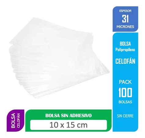 Bolsa Celofan Transparente Polipropileno 10x15 Cms 100 Unds MercadoLibre