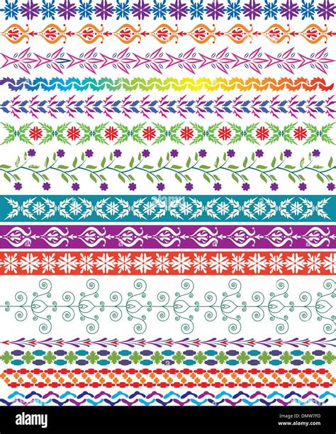 Vector Colorful Decorative Borders Stock Vector Image Art Alamy