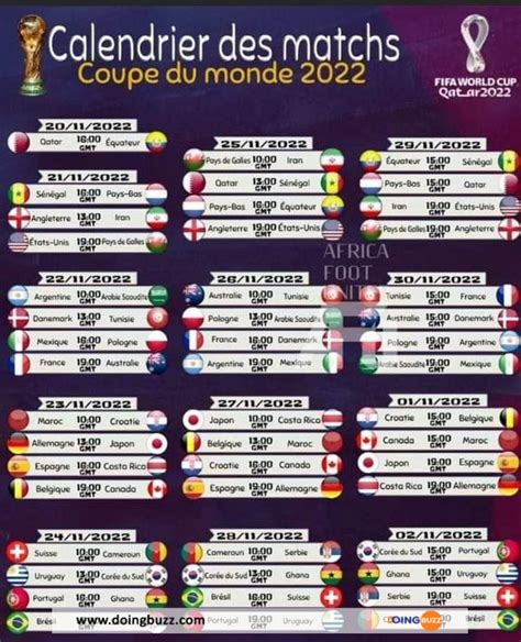 Coupe Du Monde Voici Le Calendrier Des Matchs De Ce Mercredi