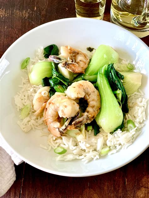 Recipe Stir Fried Ginger Shrimp With Baby Bok Choy Is A Super Quick