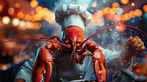 A Lobster In A Chef Outfit Premium AI Generated Image