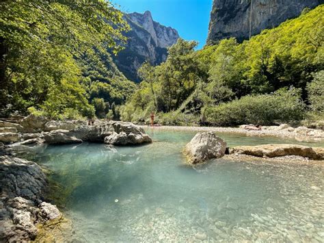 Genga Italy August View Of Natural Pool In The River