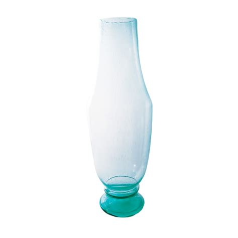 Vaso Decorativo In Vetro Soffiato Trasparente Verde Blu H80 Medicis