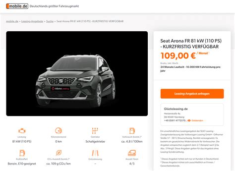 Seat Arona Im Leasing Ab Euro Im Monat Brutto Ntv Autoleasing