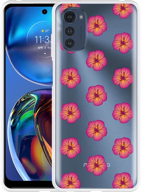 Motorola Moto E32 Hoesje Hawaiiaanse Bloemen II Designed By Cazy