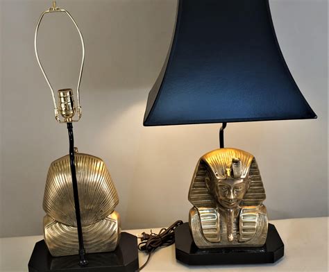 Pair Of Bronze Bust Of Egyptian God Table Lamps At 1stdibs